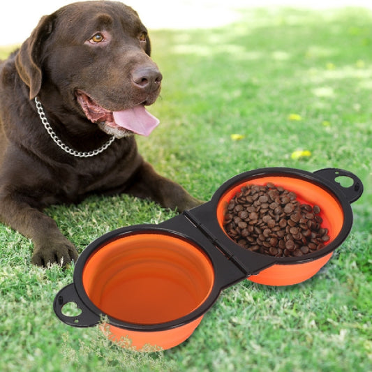 Silicone Portable Outdoor Pet Folding Out Feeder One Dog Bowl - Perfect For Day Trips